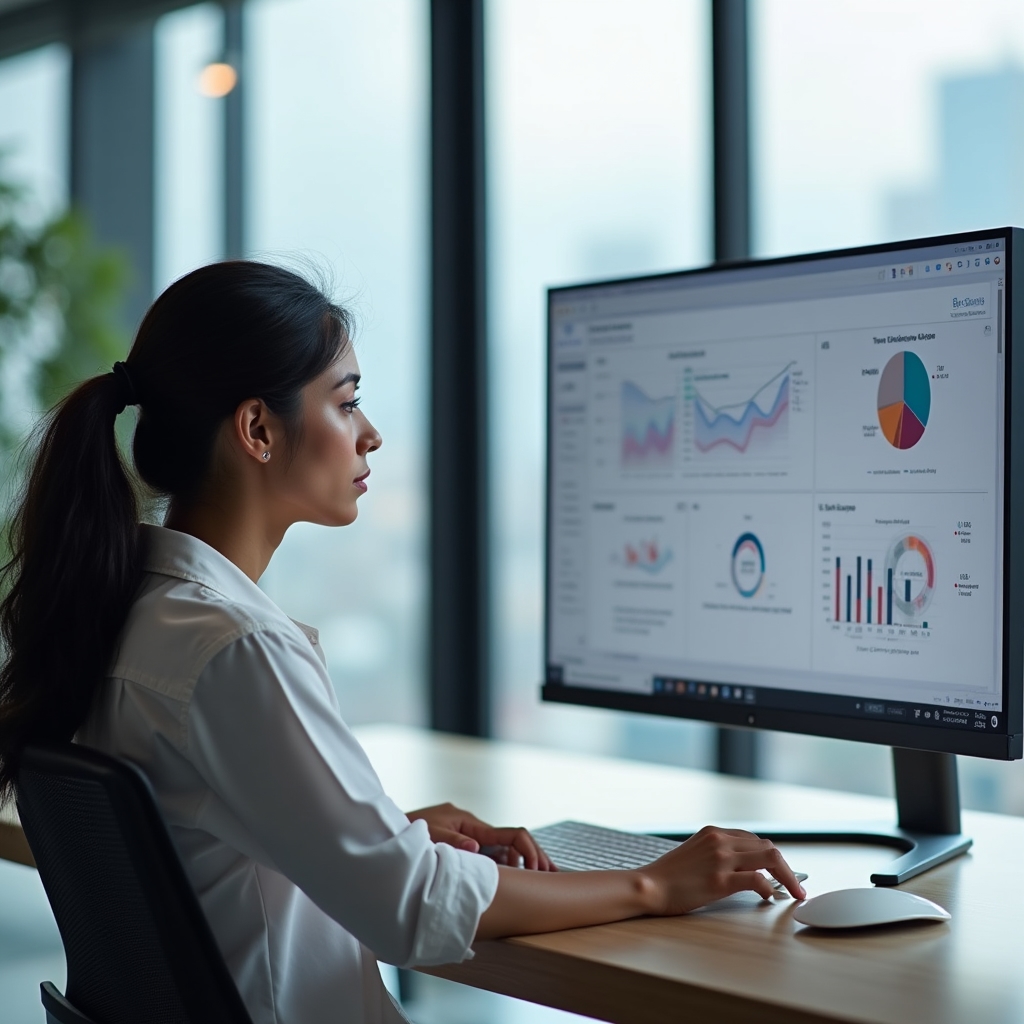 A business owner reviewing their Google Business Profile dashboard on a laptop screen
